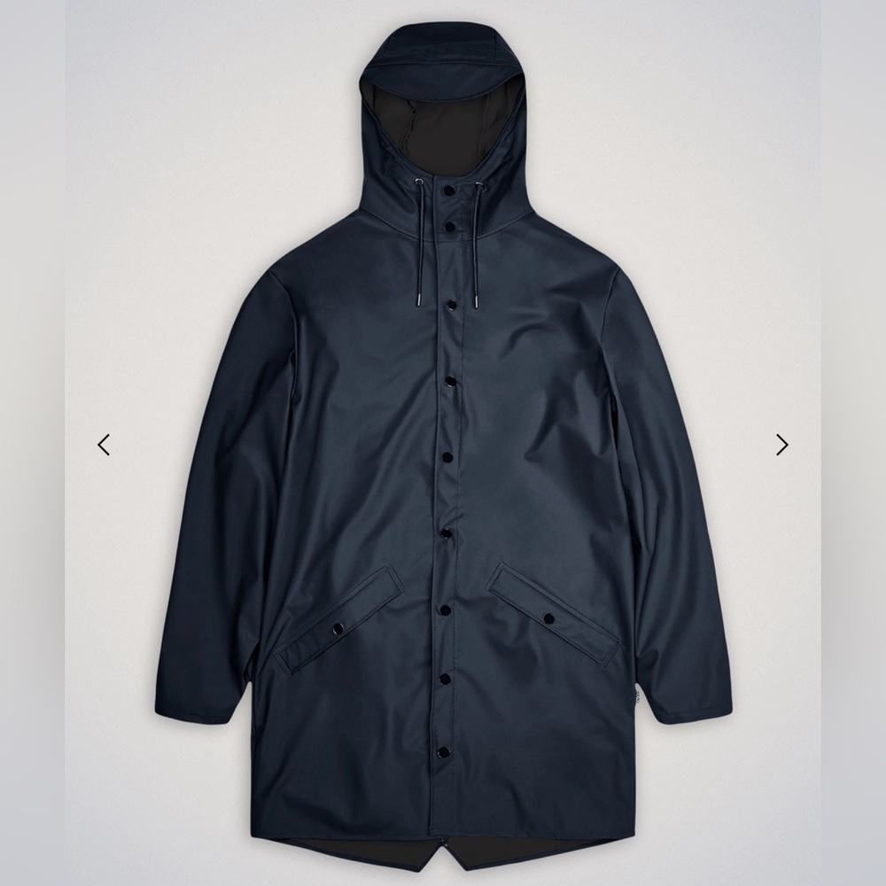 Rains Brand Long Raincoat - Navy